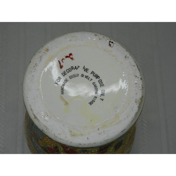 Garden Ridge Porcelain Vase with Lid Hand painted Butterflies & Flowers 11.75"H - Picture 12 of 15